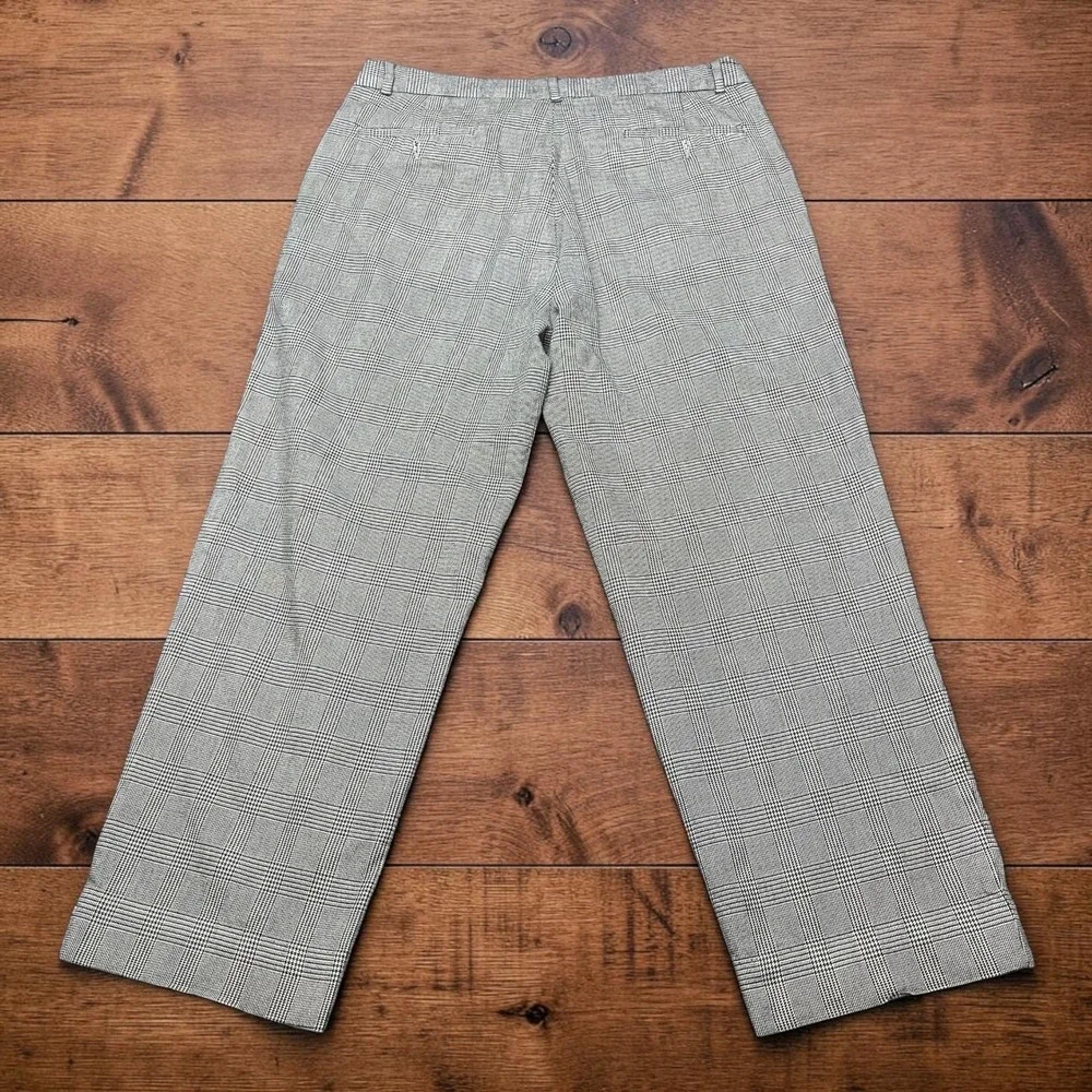 Vintage Polo Ralph Lauren Mens 33x25 Glen Plaid Wool Blend Trousers Grey Check